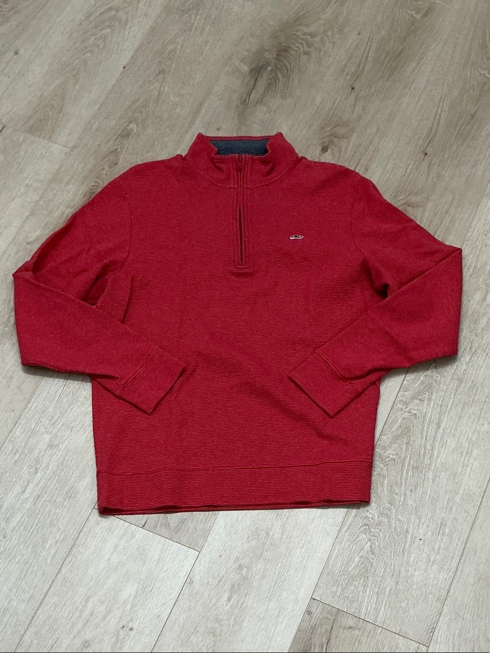 Vineyard Vines Men's Red Quarter-Zip Sweater